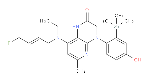 (E)-8-(ethyl(4-fluorobut-2-en-1-yl)amino)-4-(4-hydroxy-2-(trimethylstannyl)phenyl)-6-methyl-3,4-dihydropyrido[2,3-b]pyrazin-2(1H)-one