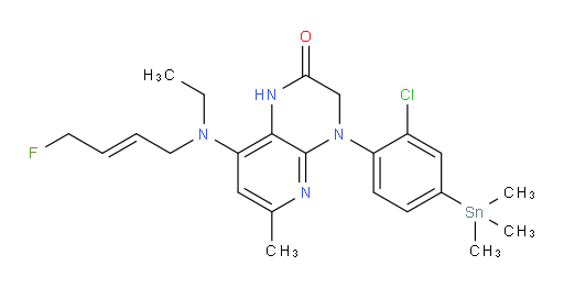 (E)-4-(2-chloro-4-(trimethylstannyl)phenyl)-8-(ethyl(4-fluorobut-2-en-1-yl)amino)-6-methyl-3,4-dihydropyrido[2,3-b]pyrazin-2(1H)-one