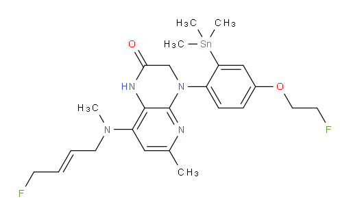 (E)-8-((4-fluorobut-2-en-1-yl)(methyl)amino)-4-(4-(2-fluoroethoxy)-2-(trimethylstannyl)phenyl)-6-methyl-3,4-dihydropyrido[2,3-b]pyrazin-2(1H)-one