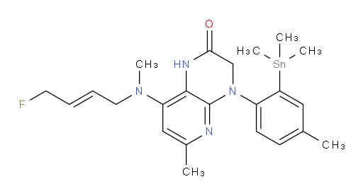 (E)-8-((4-fluorobut-2-en-1-yl)(methyl)amino)-6-methyl-4-(4-methyl-2-(trimethylstannyl)phenyl)-3,4-dihydropyrido[2,3-b]pyrazin-2(1H)-one