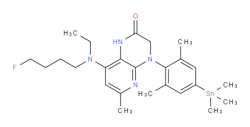 4-(2,6-dimethyl-4-(trimethylstannyl)phenyl)-8-(ethyl(4-fluorobutyl)amino)-6-methyl-3,4-dihydropyrido[2,3-b]pyrazin-2(1H)-one