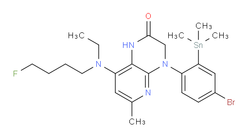 4-(4-bromo-2-(trimethylstannyl)phenyl)-8-(ethyl(4-fluorobutyl)amino)-6-methyl-3,4-dihydropyrido[2,3-b]pyrazin-2(1H)-one