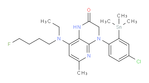 4-(4-chloro-2-(trimethylstannyl)phenyl)-8-(ethyl(4-fluorobutyl)amino)-6-methyl-3,4-dihydropyrido[2,3-b]pyrazin-2(1H)-one