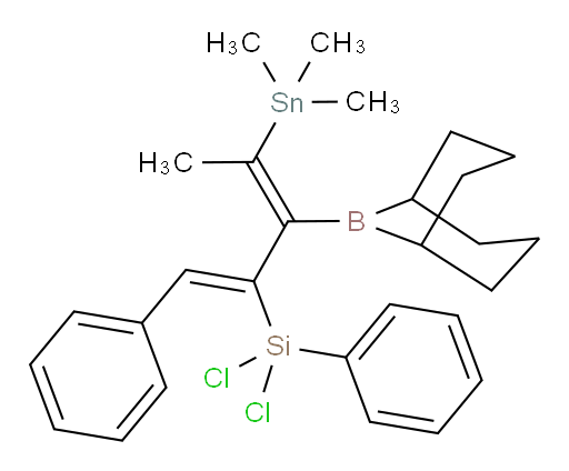 ((1Z,3E)-3-(9-bora双环[3.3.1]壬-9-基)-1-苯基-4-(三甲基锡基)戊-1,3-二烯-2-基)二氯(苯基)硅烷
