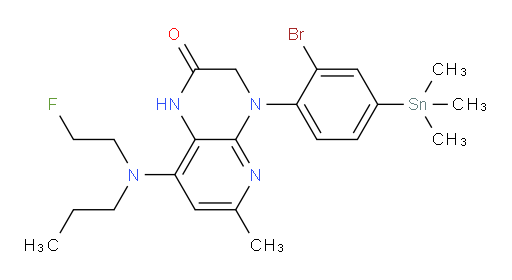 4-(2-bromo-4-(trimethylstannyl)phenyl)-8-((2-fluoroethyl)(propyl)amino)-6-methyl-3,4-dihydropyrido[2,3-b]pyrazin-2(1H)-one