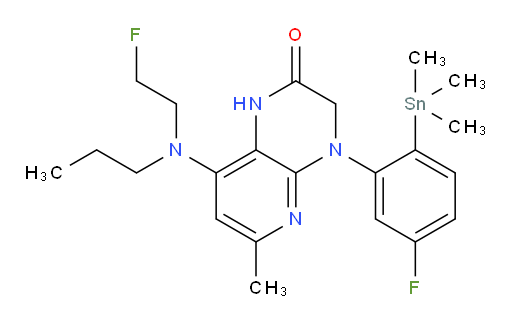 4-(5-fluoro-2-(trimethylstannyl)phenyl)-8-((2-fluoroethyl)(propyl)amino)-6-methyl-3,4-dihydropyrido[2,3-b]pyrazin-2(1H)-one