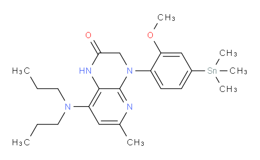 8-(dipropylamino)-4-(2-methoxy-4-(trimethylstannyl)phenyl)-6-methyl-3,4-dihydropyrido[2,3-b]pyrazin-2(1H)-one