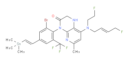 4-(2-溴-6-(三氟甲基)-4-((E)-2-(三甲基锡基)乙烯基)苯基)-8-(((E)-4-氟丁-2-烯-1-基)(2-氟乙基)氨基)-6-甲基-1,2-二氢吡啶并[2,3-b]吡嗪-3(4H)-酮