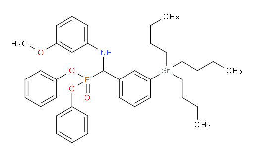 diphenyl (((3-methoxyphenyl)amino)(3-(tributylstannyl)phenyl)methyl)phosphonate