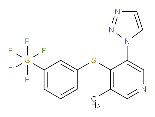 3-((3-methyl-5-(1H-1,2,3-triazol-1-yl)pyridin-4-yl)thio)(pentafluoromercapto)benzene