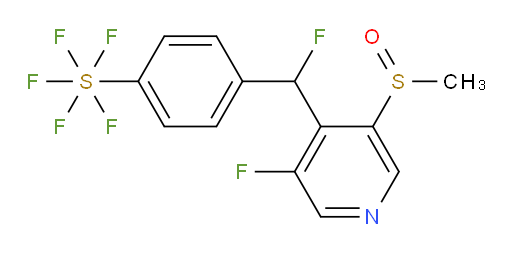 4-(fluoro(3-fluoro-5-(methylsulfinyl)pyridin-4-yl)methyl)(pentafluoromercapto)benzene