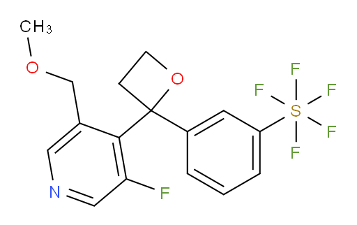 3-(2-(3-fluoro-5-(methoxymethyl)pyridin-4-yl)oxetan-2-yl)(pentafluoromercapto)benzene