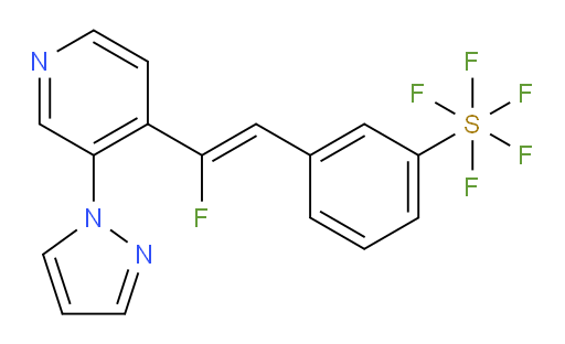 (Z)-3-(2-(3-(1H-pyrazol-1-yl)pyridin-4-yl)-2-fluorovinyl)(pentafluoromercapto)benzene