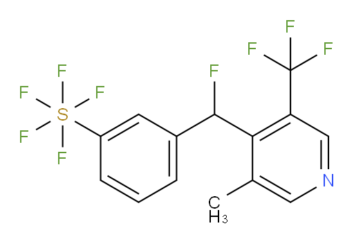 3-(fluoro(3-methyl-5-(trifluoromethyl)pyridin-4-yl)methyl)(pentafluoromercapto)benzene