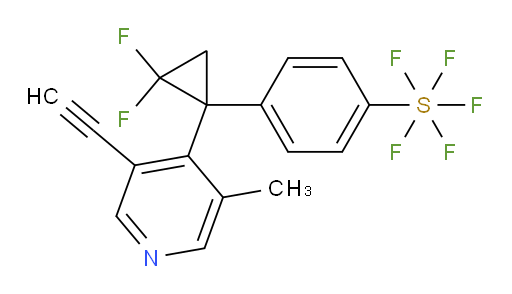 4-(1-(3-ethynyl-5-methylpyridin-4-yl)-2,2-difluorocyclopropyl)(pentafluoromercapto)benzene