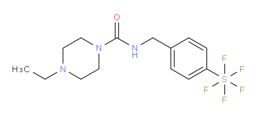4-ethyl-N-(4-(pentafluoromercapto)benzyl)piperazine-1-carboxamide