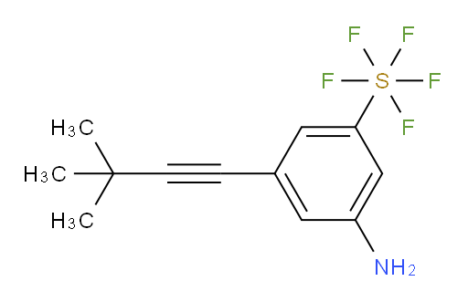 3-amino-5-(3,3-dimethylbut-1-yn-1-yl)(pentafluoromercapto)benzene