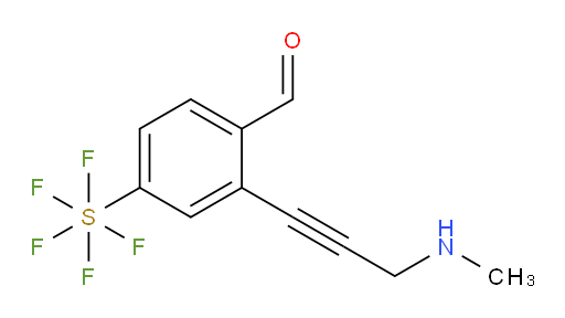 4-(pentafluoromercapto)-2-(3-(methylamino)prop-1-yn-1-yl)benzaldehyde