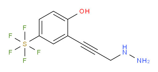2-(3-hydrazinylprop-1-yn-1-yl)-4-(pentafluoromercapto)phenol