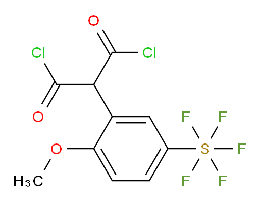 2-(5-(pentafluoromercapto)-2-methoxyphenyl)malonyl dichloride