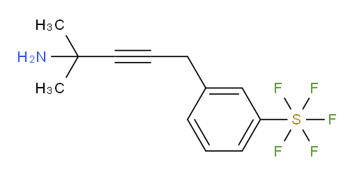 3-(4-amino-4-methylpent-2-yn-1-yl)(pentafluoromercapto)benzene
