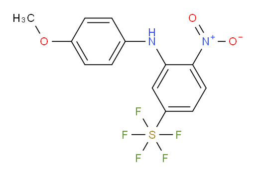 3-((4-methoxyphenyl)amino)-4-nitro(pentafluoromercapto)benzene