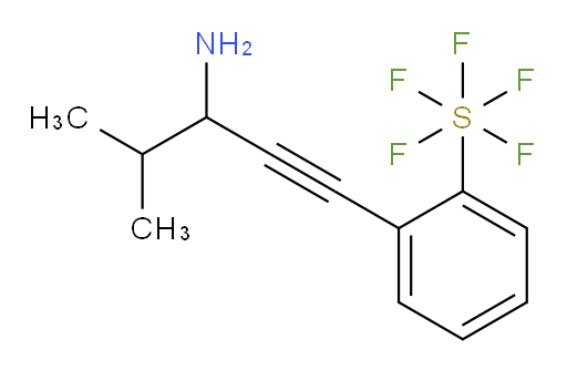 2-(3-amino-4-methylpent-1-yn-1-yl)(pentafluoromercapto)benzene