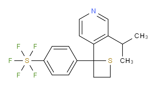 4-(2-(3-isopropylpyridin-4-yl)thietan-2-yl)(pentafluoromercapto)benzene