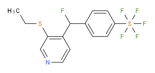 4-((3-(ethylthio)pyridin-4-yl)fluoromethyl)(pentafluoromercapto)benzene