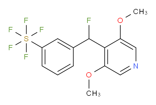 3-((3,5-dimethoxypyridin-4-yl)fluoromethyl)(pentafluoromercapto)benzene