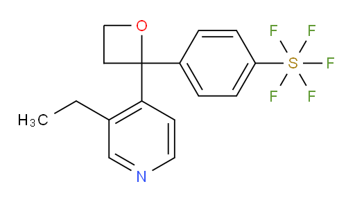 4-(2-(3-ethylpyridin-4-yl)oxetan-2-yl)(pentafluoromercapto)benzene