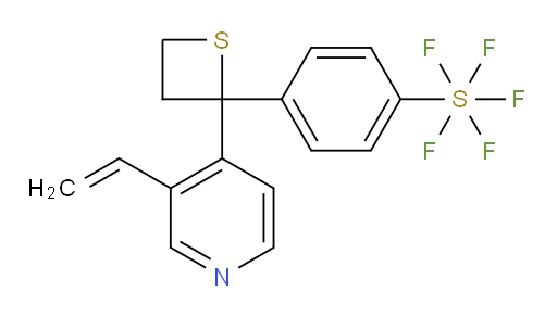 4-(2-(3-vinylpyridin-4-yl)thietan-2-yl)(pentafluoromercapto)benzene