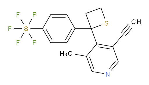 4-(2-(3-ethynyl-5-methylpyridin-4-yl)thietan-2-yl)(pentafluoromercapto)benzene