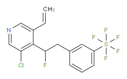 3-(2-(3-chloro-5-vinylpyridin-4-yl)-2-fluoroethyl)(pentafluoromercapto)benzene