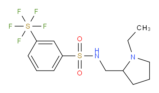 N-((1-ethylpyrrolidin-2-yl)methyl)-3-(pentafluoromercapto)benzenesulfonamide