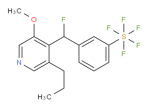 3-(fluoro(3-methoxy-5-propylpyridin-4-yl)methyl)(pentafluoromercapto)benzene