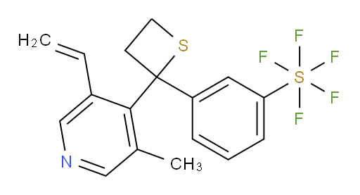 3-(2-(3-methyl-5-vinylpyridin-4-yl)thietan-2-yl)(pentafluoromercapto)benzene