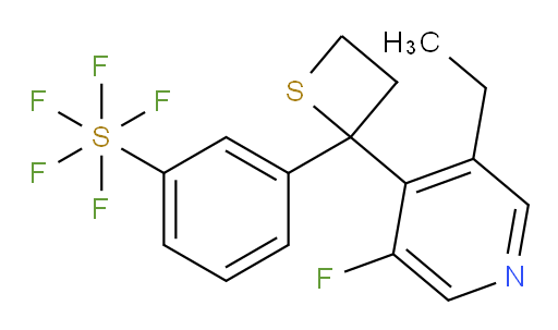 3-(2-(3-ethyl-5-fluoropyridin-4-yl)thietan-2-yl)(pentafluoromercapto)benzene