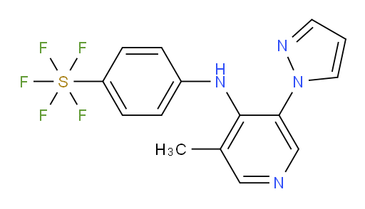 4-((3-methyl-5-(1H-pyrazol-1-yl)pyridin-4-yl)amino)(pentafluoromercapto)benzene