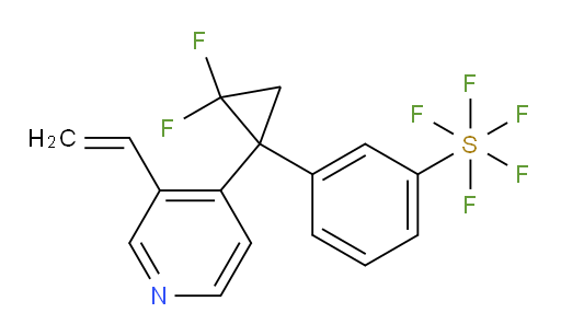 3-(2,2-difluoro-1-(3-vinylpyridin-4-yl)cyclopropyl)(pentafluoromercapto)benzene