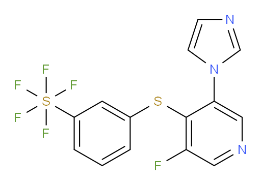 3-((3-fluoro-5-(1H-imidazol-1-yl)pyridin-4-yl)thio)(pentafluoromercapto)benzene