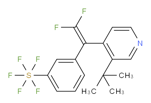 3-(1-(3-(tert-butyl)pyridin-4-yl)-2,2-difluorovinyl)(pentafluoromercapto)benzene