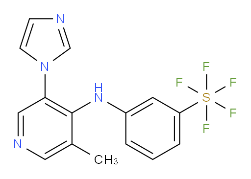 3-((3-(1H-imidazol-1-yl)-5-methylpyridin-4-yl)amino)(pentafluoromercapto)benzene