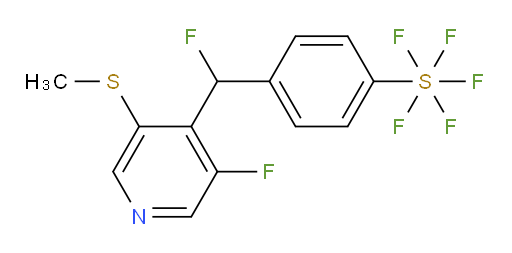4-(fluoro(3-fluoro-5-(methylthio)pyridin-4-yl)methyl)(pentafluoromercapto)benzene