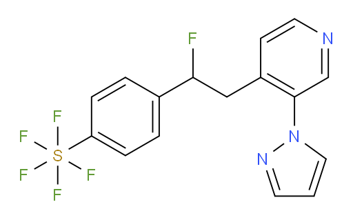4-(2-(3-(1H-pyrazol-1-yl)pyridin-4-yl)-1-fluoroethyl)(pentafluoromercapto)benzene
