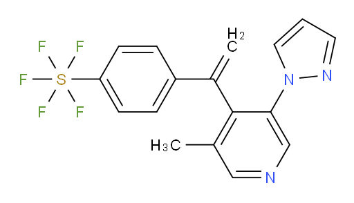 4-(1-(3-methyl-5-(1H-pyrazol-1-yl)pyridin-4-yl)vinyl)(pentafluoromercapto)benzene