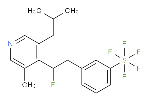 3-(2-fluoro-2-(3-isobutyl-5-methylpyridin-4-yl)ethyl)(pentafluoromercapto)benzene