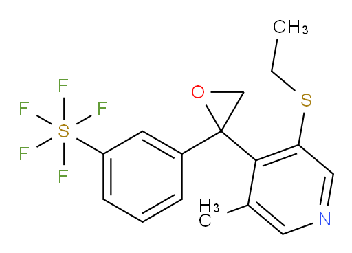 3-(2-(3-(ethylthio)-5-methylpyridin-4-yl)oxiran-2-yl)(pentafluoromercapto)benzene