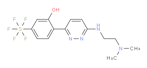 2-(6-((2-(dimethylamino)ethyl)amino)pyridazin-3-yl)-5-(pentafluoromercapto)phenol