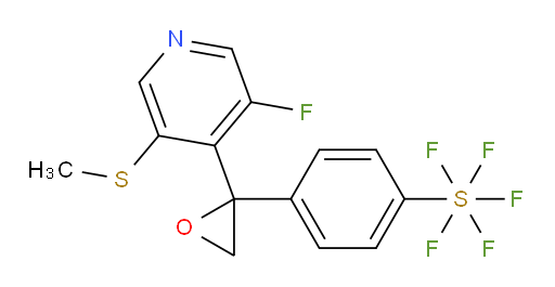 4-(2-(3-fluoro-5-(methylthio)pyridin-4-yl)oxiran-2-yl)(pentafluoromercapto)benzene